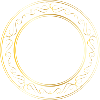 Dividers round gold frames for decoration, Transparent background png
