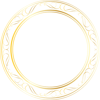 Dividers round gold frames for decoration, Transparent background png
