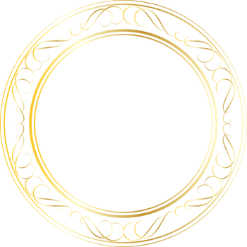 Dividers round gold frames for decoration, Transparent background png