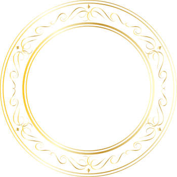 Dividers round gold frames for decoration, Transparent background png