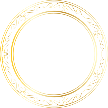 Dividers round gold frames for decoration, Transparent background png
