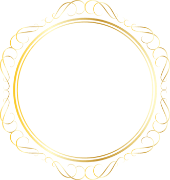 Dividers round gold frames for decoration, Transparent background png
