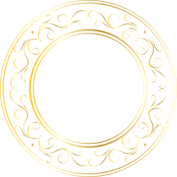 Dividers round gold frames for decoration, Transparent background png