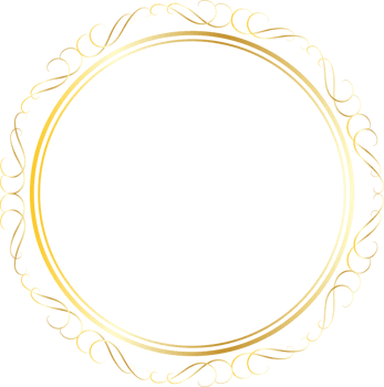 Dividers round gold frames for decoration, Transparent background png