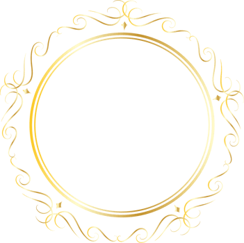 Dividers round gold frames for decoration, Transparent background png
