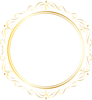 Dividers round gold frames for decoration, Transparent background png