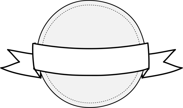 Hand drawn ribbons and label illustration on transparent background. png