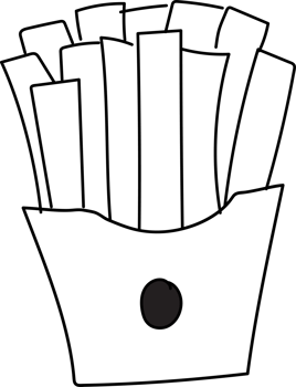 Hand drawn french fries illustration on transparent background. png