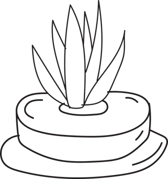 Plant pot line hand draw doodle png