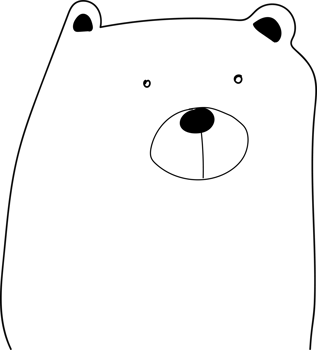 Cute bear cartoon illustration on transparent background. png
