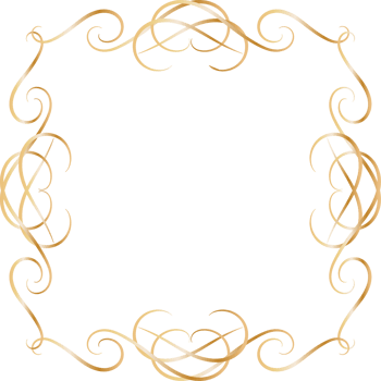 Golden dividers vintage frame. png