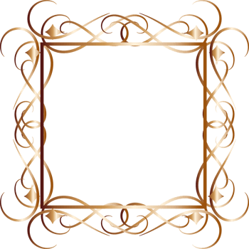 Golden dividers vintage frame. png
