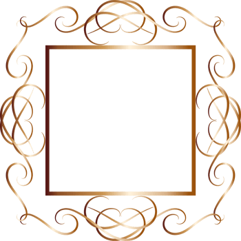 Golden dividers vintage frame. png