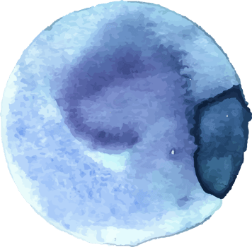 Blue watercolor round shape. png