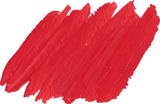 Red hand paint brush stroke. png
