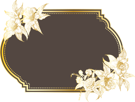 Vintage frame with hand drawn floral. png
