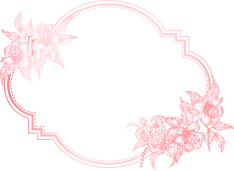 Vintage frame with hand drawn floral. png