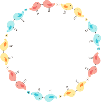 Cute wreath frame with bird png
