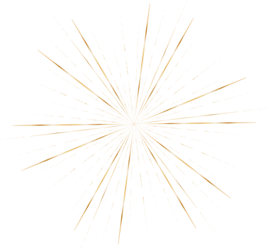 Golden sunburst doodle line art on transparent background. png