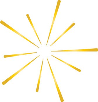 Golden sunburst doodle line art on transparent background. png