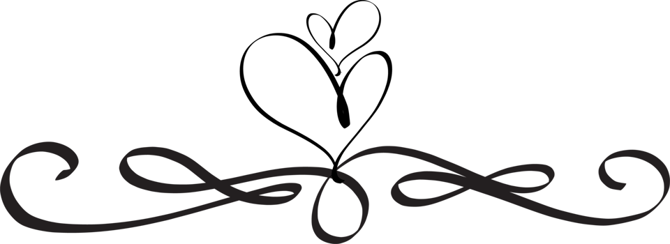 Heart decorative calligraphic elements for decoration. png