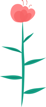 Cute flower cartoon flat design. png
