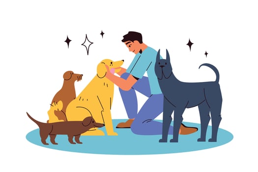 Pet Shelter Flat Composition vector