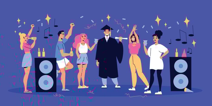 Student Dormitory Party Flat Illustration vector