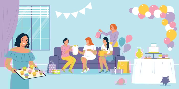 Flat Baby Shower Illustration vector