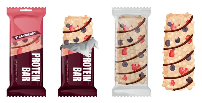 Healthy Protein Bars Set vector