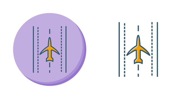 Plane on Runway Vector Icon