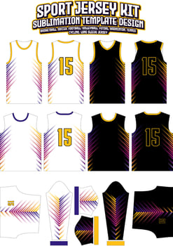 Colorful Arrow Side Jersey Design Sportswear Layout Template vector