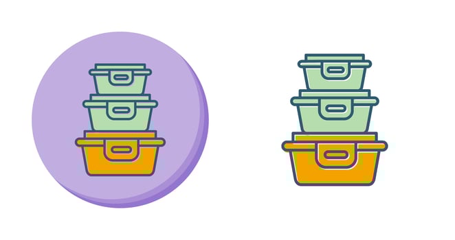 Plastic Food Container Vector Icon