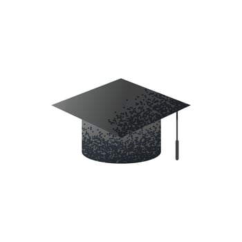 Graduation cap cartoon icon  isolated vector illustration