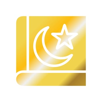 Quran icon solid gradient golden colour ramadan symbol illustration perfect. vector