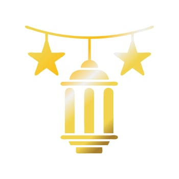 Decoration icon solid gradient golden colour ramadan symbol illustration perfect. vector
