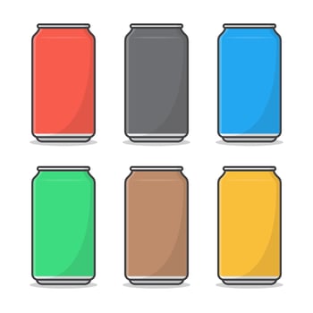 Soft Drink Can Vector Icon Illustration. Metal Can For Drink Flat Icon
