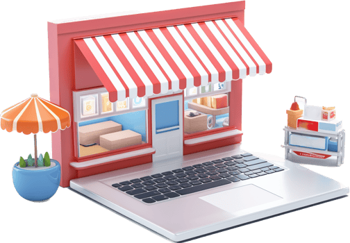 Online shopping png with AI generated.