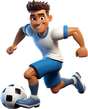 Soccer player png with AI generated.