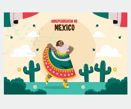 Background Mexico Independence Day Celebration vector
