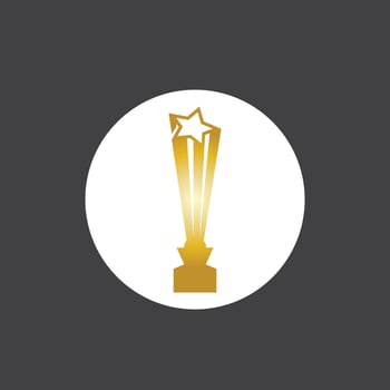 Simple Trophy logo design Vector Template