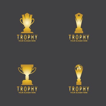 Simple Trophy logo design Vector Template