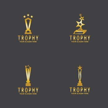 Simple Trophy logo design Vector Template