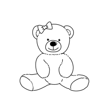 Teddy bear doodle lineart vector