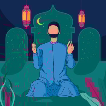 hand drawn ramadan illustration vector
