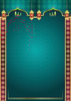 Arabesuqe luxury islamic frame transparent background for islami festival milad un nabi or ramadan kareem vector