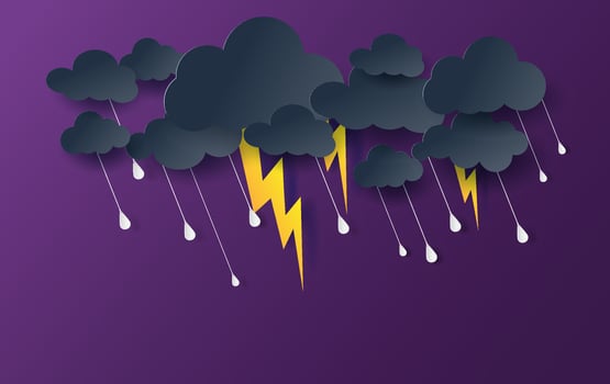 Scenery Mystical Night sky fantasy background.Dark Cloudscape natural in rain season.Moonlight at night.Creative design digital paper cut and art style.thunderstorm midnight.Vector .illustration.EPS10 vector