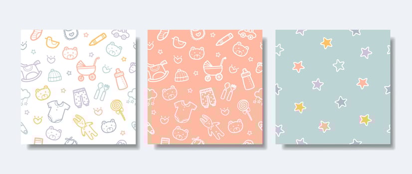 Seamless patterns set vector