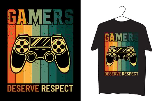 Gamers deserve respect T shirt design vector
