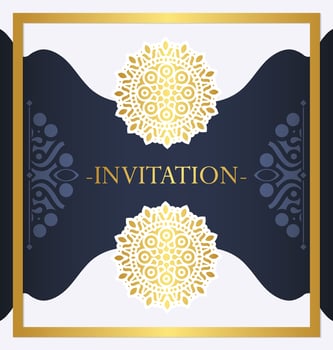 elegant blue mandala style invitation vector
